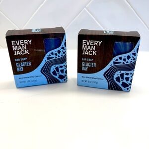 Every Man Jack Glacier Bay Deodorant Soap 5oz Mint & Clay Bar Set of 2 Shower